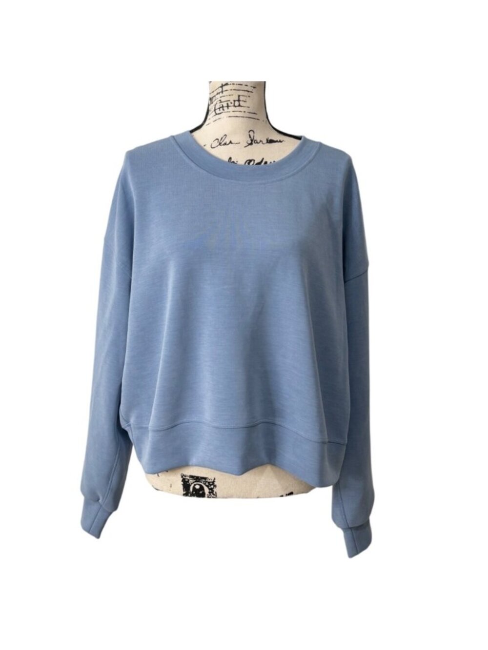 Lululemon Womens Sz 10 Sweatshirt Softstreme Perfect Oversized Crop Blue LW3GL9S - Picture 2 of 8